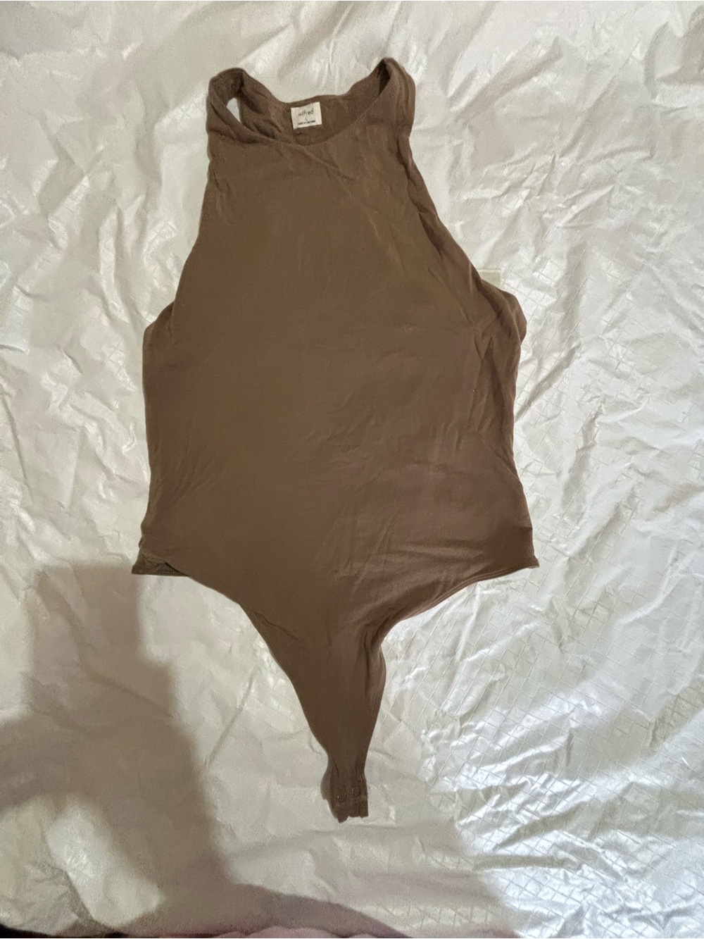Wilfred Taupe Brown Ribbed Tank Bodysuit Size Large